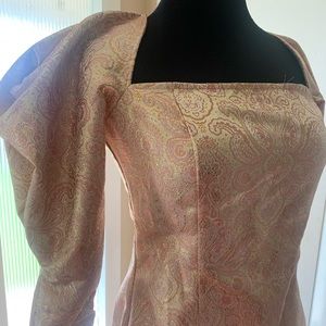 Jacquard Puff sleeve mini dress